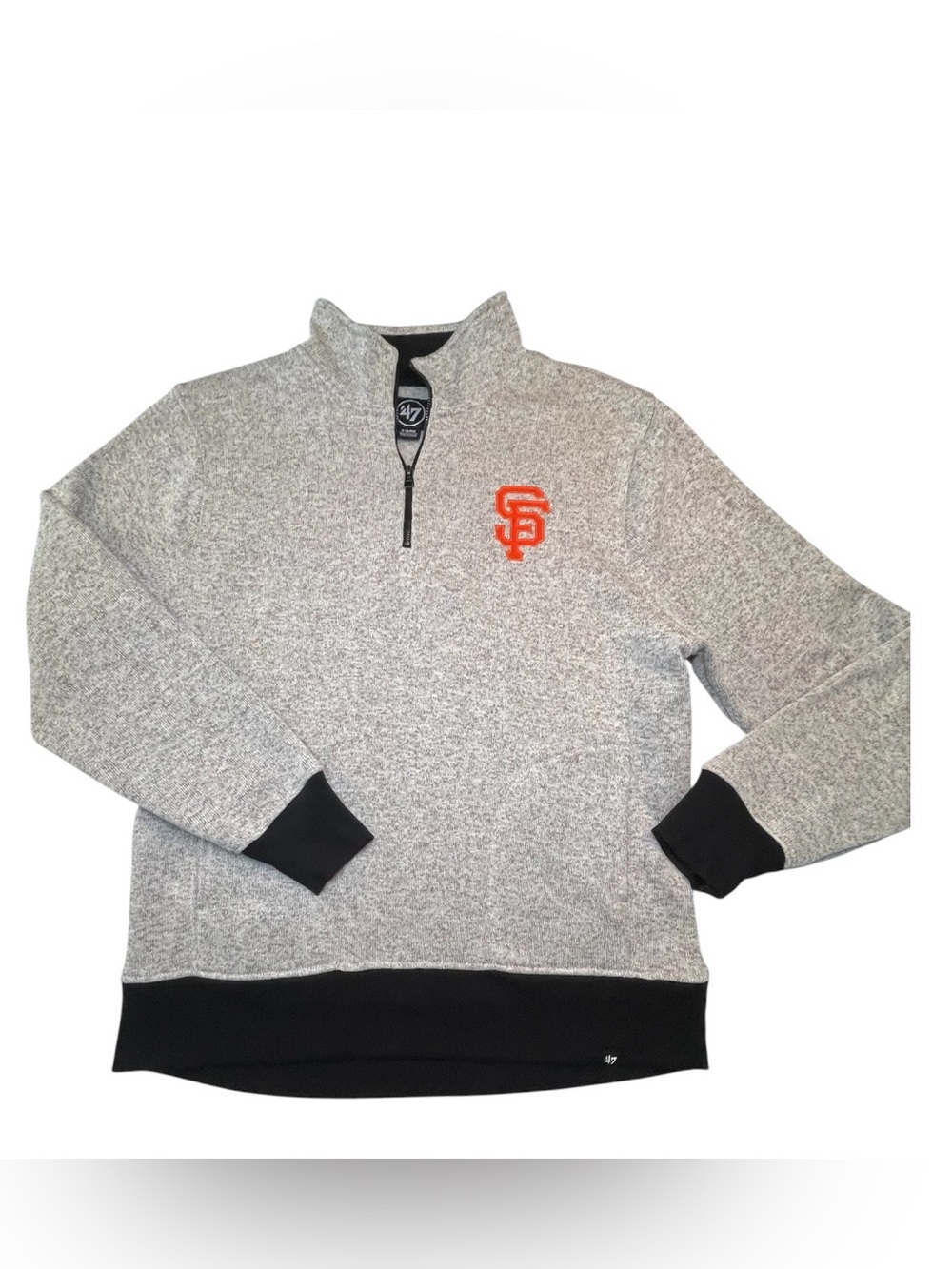 '47 Brand SF Giants Tan Heather Quarter-Zip Pullover Sweater - Size XL (EUC)